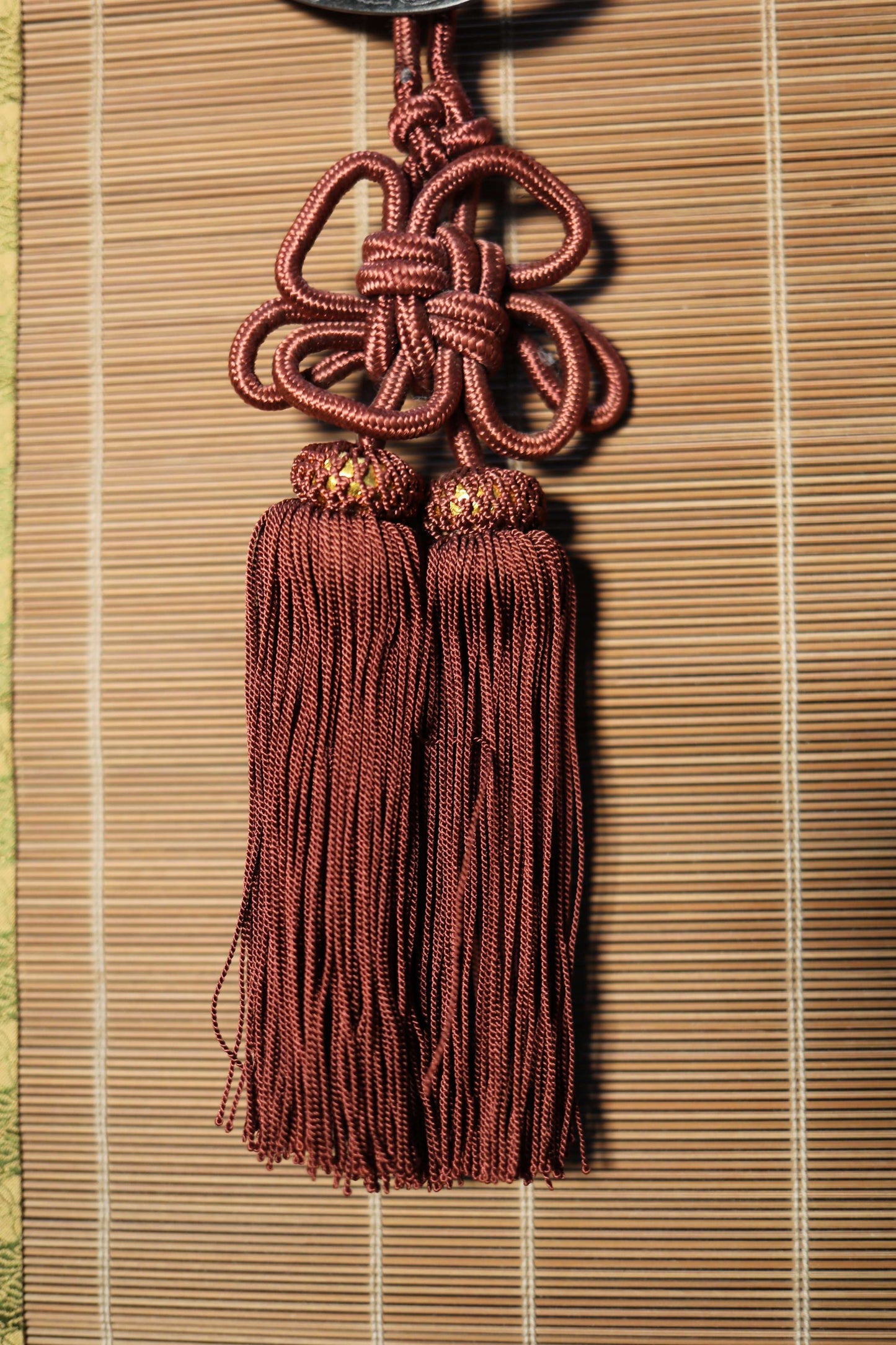 Japanese furniture a pair of bamboo screen, Window Screen Shade Blind hanging roll with silk, hook, tassel H68.1xW20.1in /  H173×W51cm