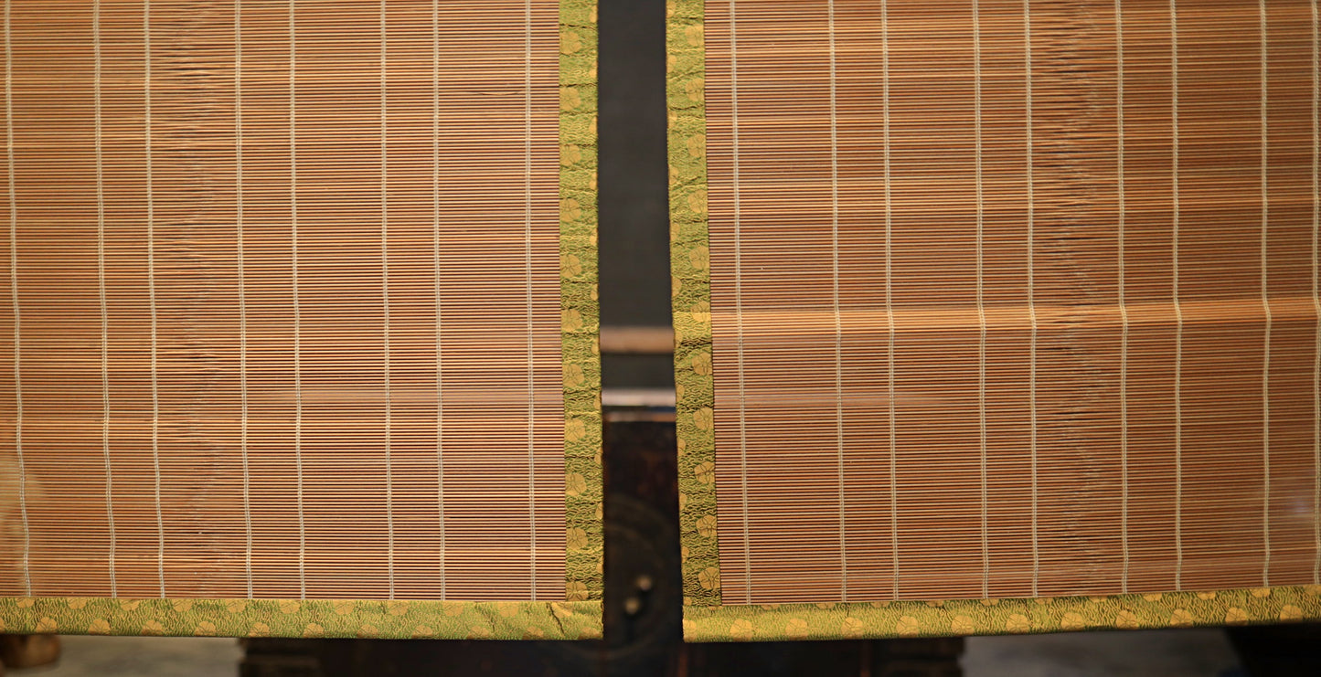 Japanese furniture a pair of bamboo screen, Window Screen Shade Blind hanging roll with silk, hook, tassel H68.1xW20.1in /  H173×W51cm
