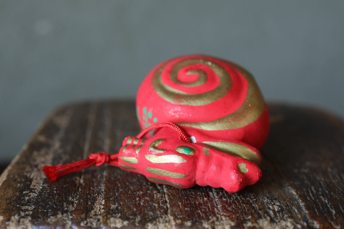 Japanese small pottery bell dragon doll Paper weight, Christmas Ornaments Japanese vintage small bell H2.8in/7cm