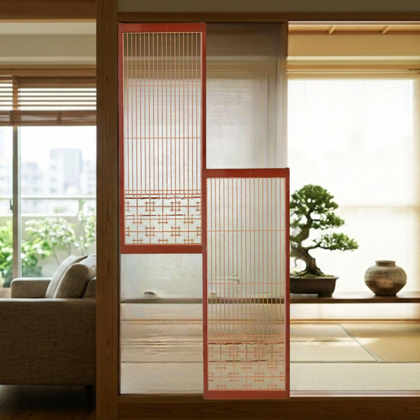 Kumiko Shoji Screen – Handcrafted Japanese Room Divider with Wood Lattice Panel