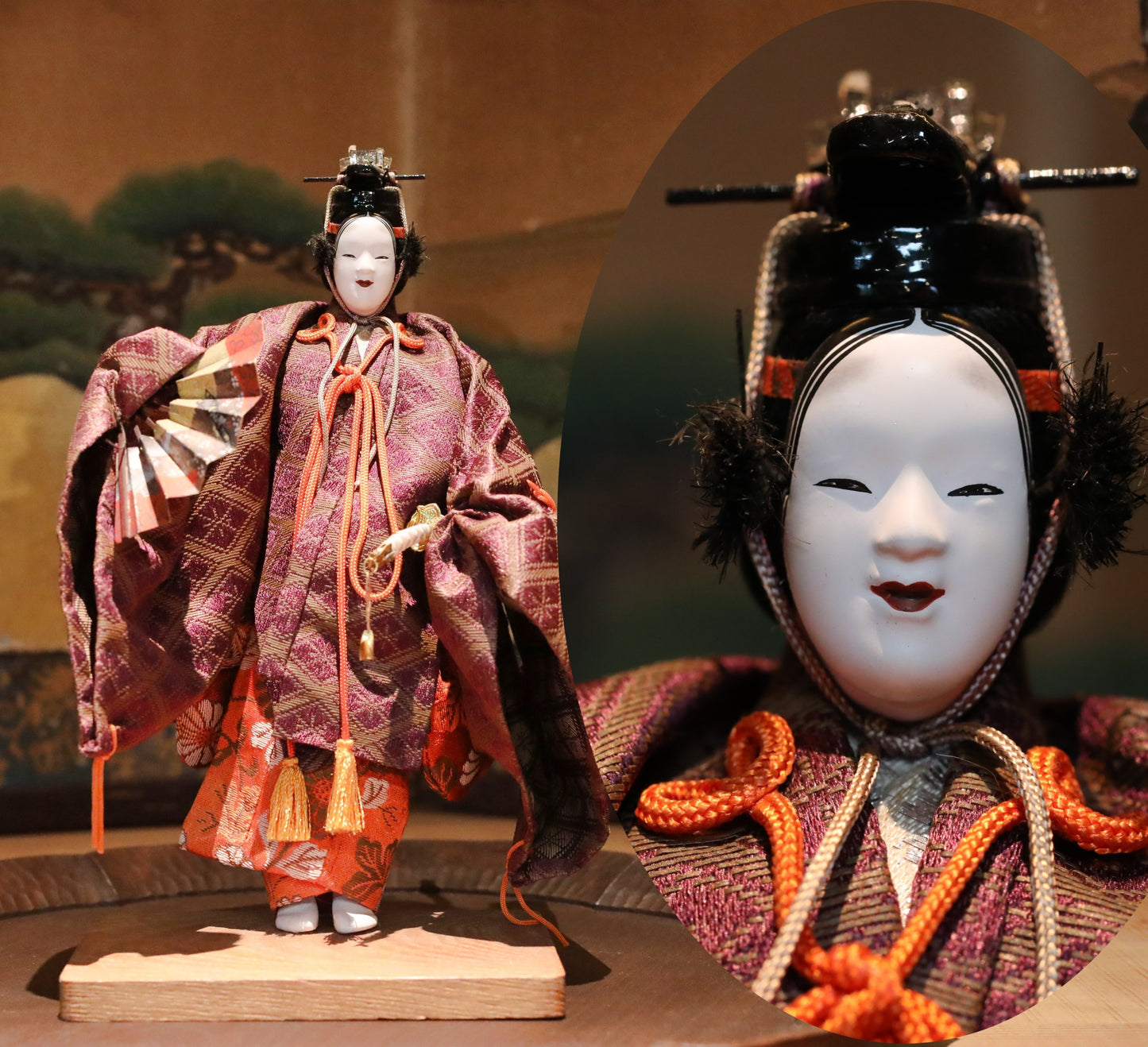 Japanese noh mask art doll