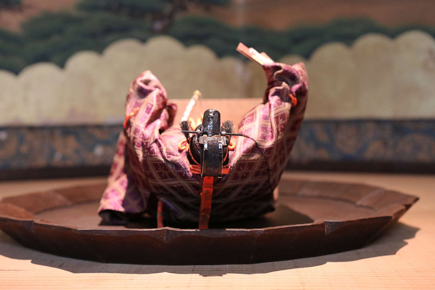 FINE! RARE! Japanese vintage Noh doll Koomote mask mask dancing woman "井筒” made of wood and silk KIMONO for Gift H8.9×5.5in/H22.5×14cm