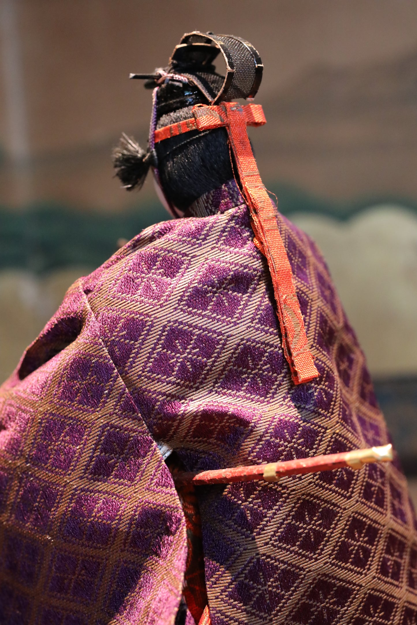FINE! RARE! Japanese vintage Noh doll Koomote mask mask dancing woman "井筒” made of wood and silk KIMONO for Gift H8.9×5.5in/H22.5×14cm