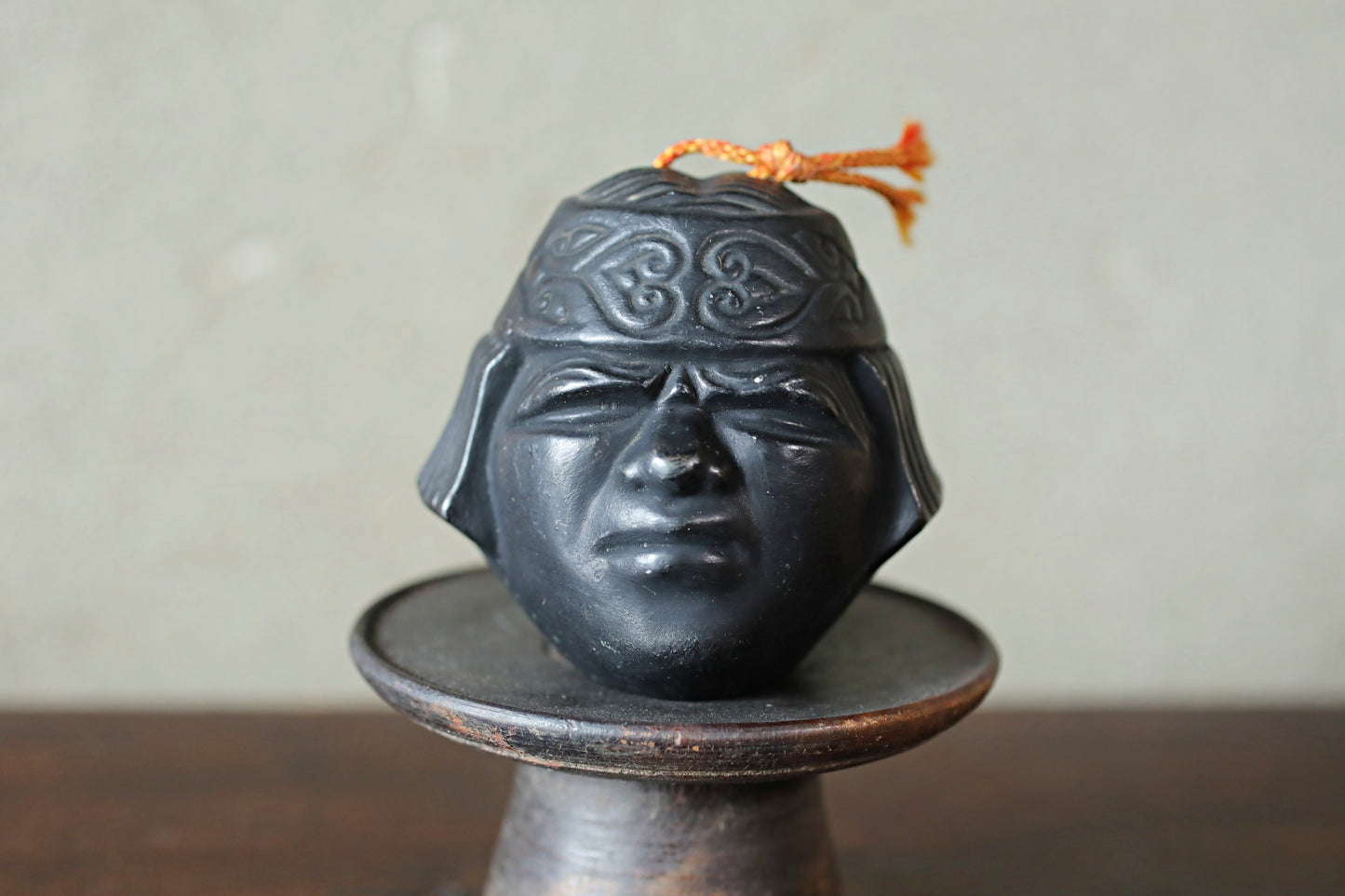 Japanese vintage pottery bell AINU indigenous peoples doll ornament Paper weight, Ornaments vintage small bell H3.3×3.3in/H8.3×8.5cm