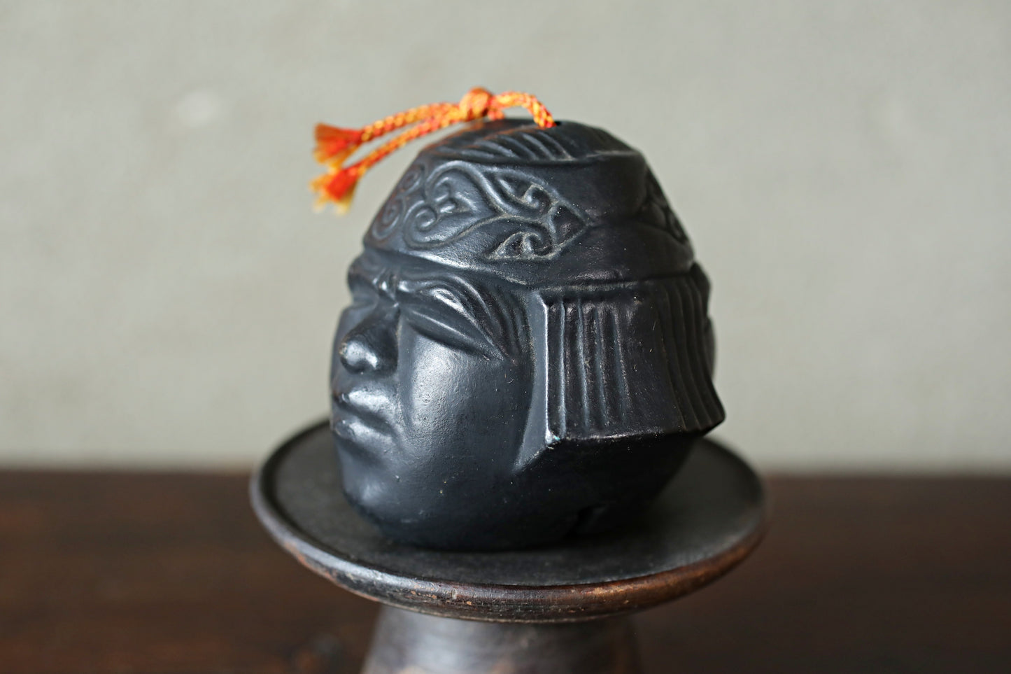 Japanese vintage pottery bell AINU indigenous peoples doll ornament Paper weight, Ornaments vintage small bell H3.3×3.3in/H8.3×8.5cm