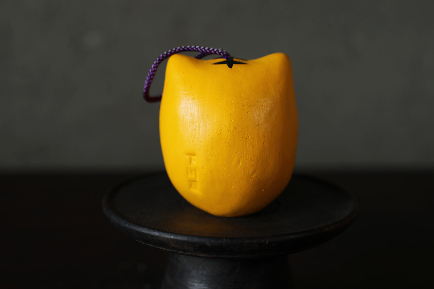 Japanese vintage small pottery bell KITSUNE fox doll ornament Paper weight, Ornaments Japanese vintage small bell H2.8×2.2in/H7×5.5cm