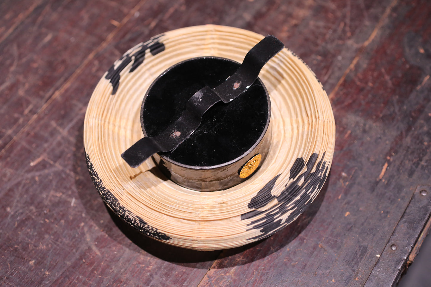 Japanese vintage hanging paper lantern shade Candle holder SUMURAI Family crest "chouchin"Kanji calligraphy H9.4in/H24cm