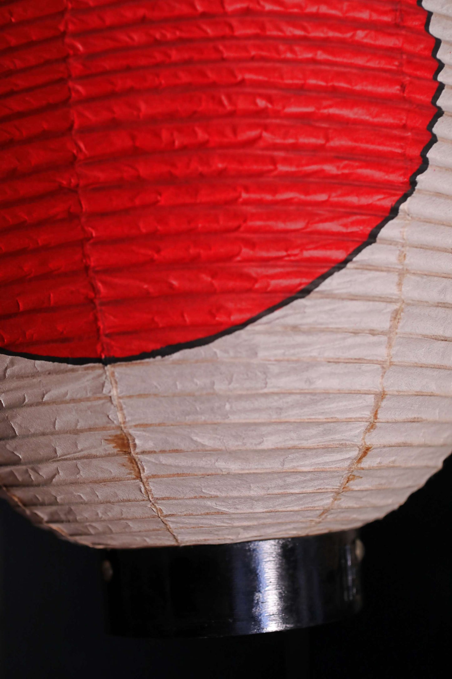 Japanese vintage hanging paper lantern with red circle Candle holder for the shrine Festival Light offered to God "chouchin" H16.1in/H41cm (コピー)