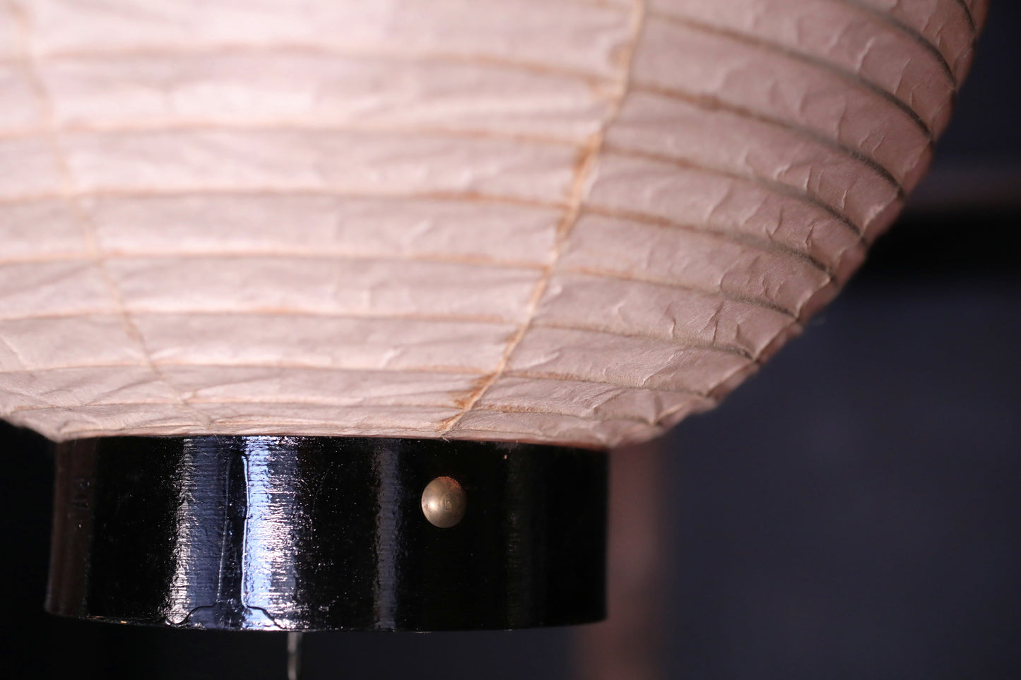 Japanese vintage hanging paper lantern with red circle Candle holder for the shrine Festival Light offered to God "chouchin" H16.1in/H41cm