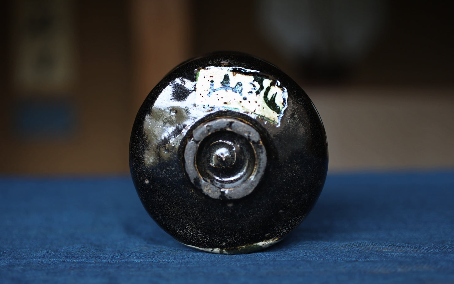 Matcha bowl Japanese vintage CHAWAN "kenzan" kyo-ware with flower, Signed, Tea Ceremony with a box