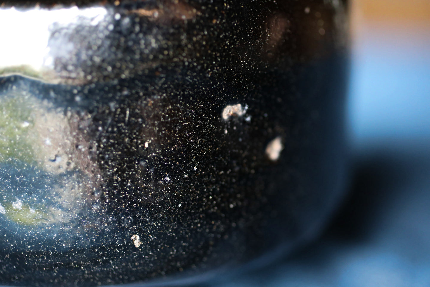 Matcha bowl Japanese vintage CHAWAN "kenzan" kyo-ware with flower, Signed, Tea Ceremony with a box