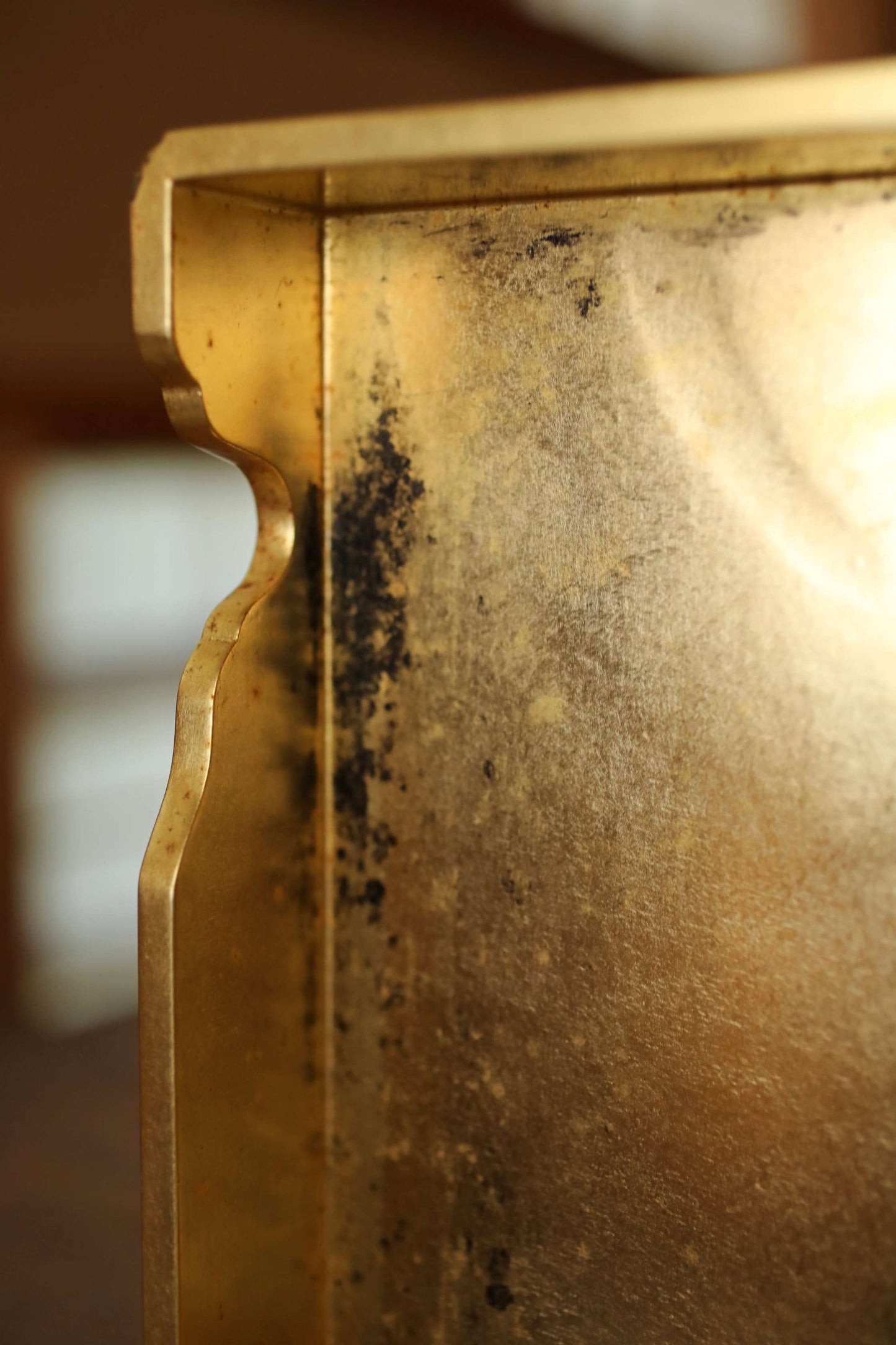 Japanese Maki-e Lacquer Box, Gold Wisteria Crest, Sutra Storage