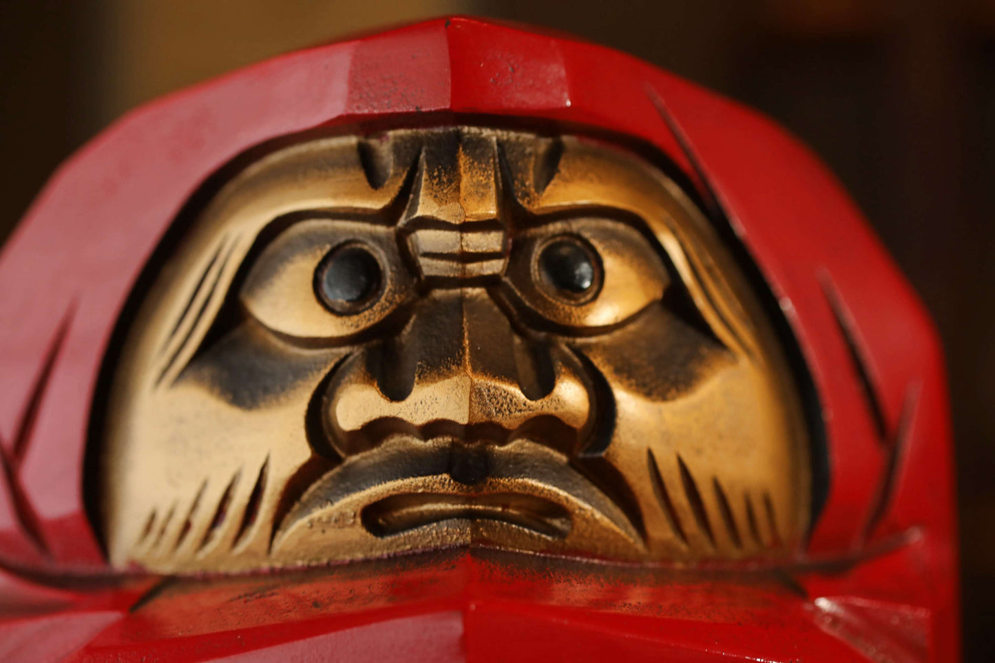 Daruma- Large Vintage Metal Figurine, Japanese Ornament (H8.7x7.1in/H22cm×18cm)
