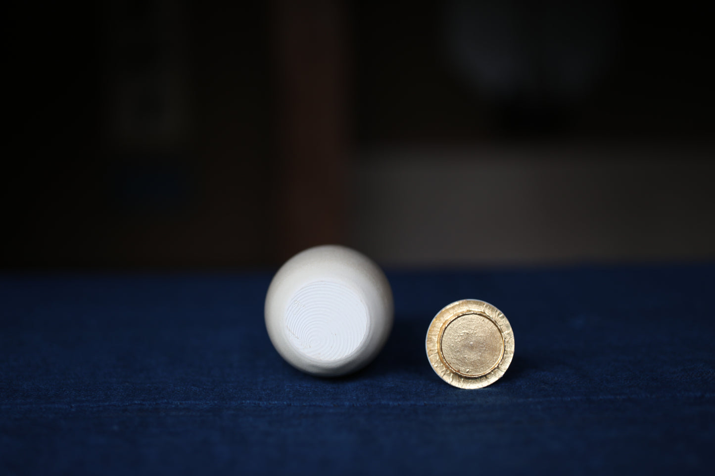 Vintage Japanese Matcha Caddy "肩衝茶入 Katatsuki Chaire"  with a silk bag, Tea Ceremony