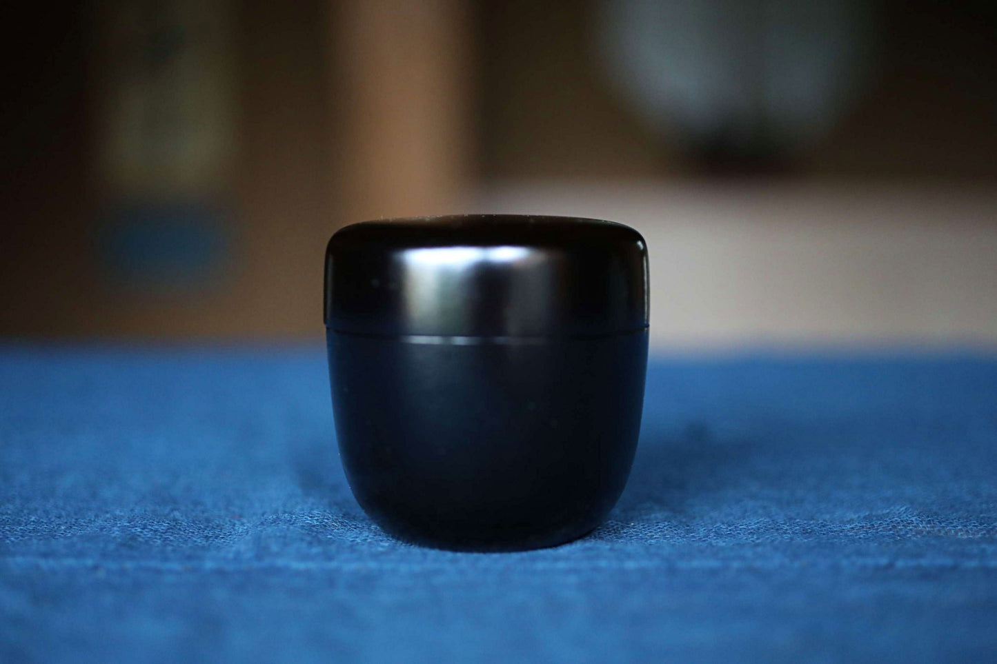 Vintage Wajima Rikyu Natsume Matcha Tea Caddy, all black Tea ceremony, Box