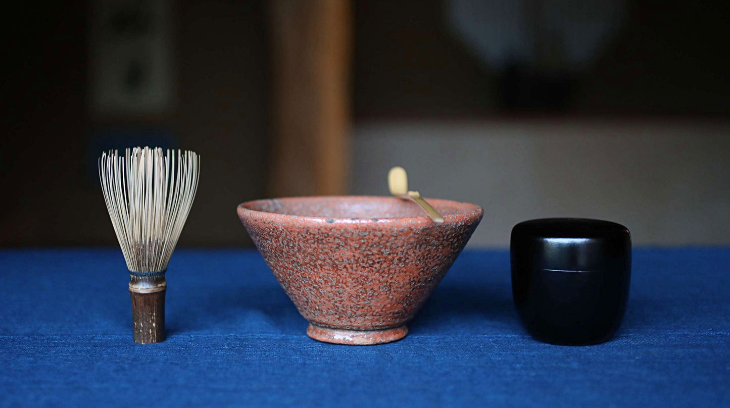 Vintage Wajima Rikyu Natsume Matcha Tea Caddy, all black Tea ceremony, Box
