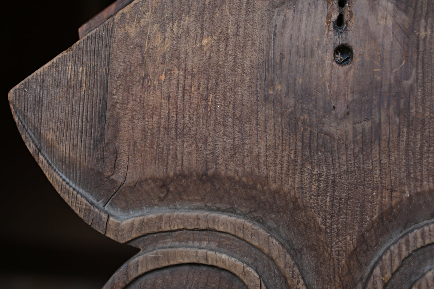 Antique Japanese Wood Carving Gegyo - Buddhist Temple Cloud Pedestal EDO