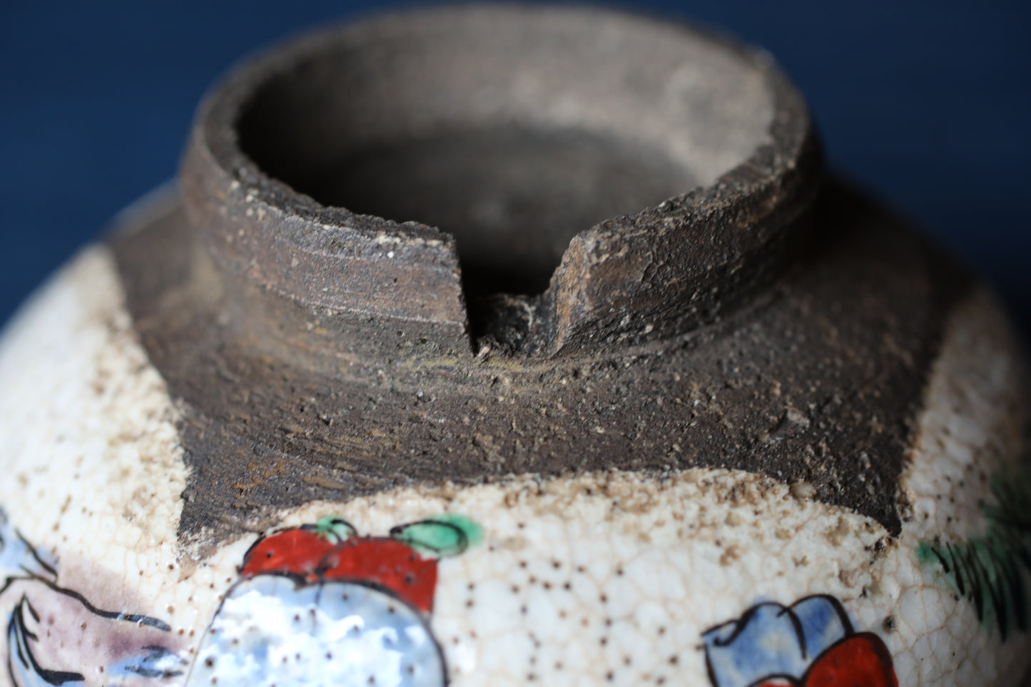 Matcha tea bowl Japanese Antique CHAWAN " MOKUBEI" with Wise men Tea ceremony, EDO