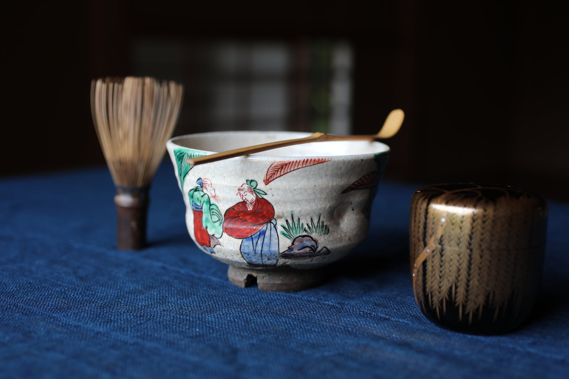 Japanese edo matcha tea bowl