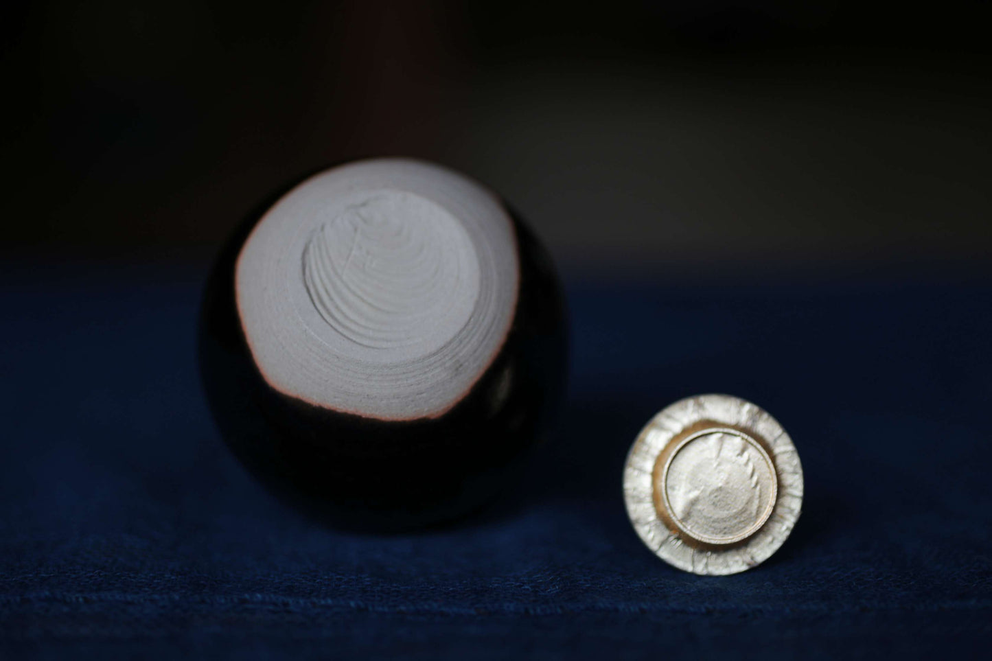 Vintage Japanese Matcha Caddy "文琳茶入 Bunrin Chaire"  with a silk bag, Tea Ceremony