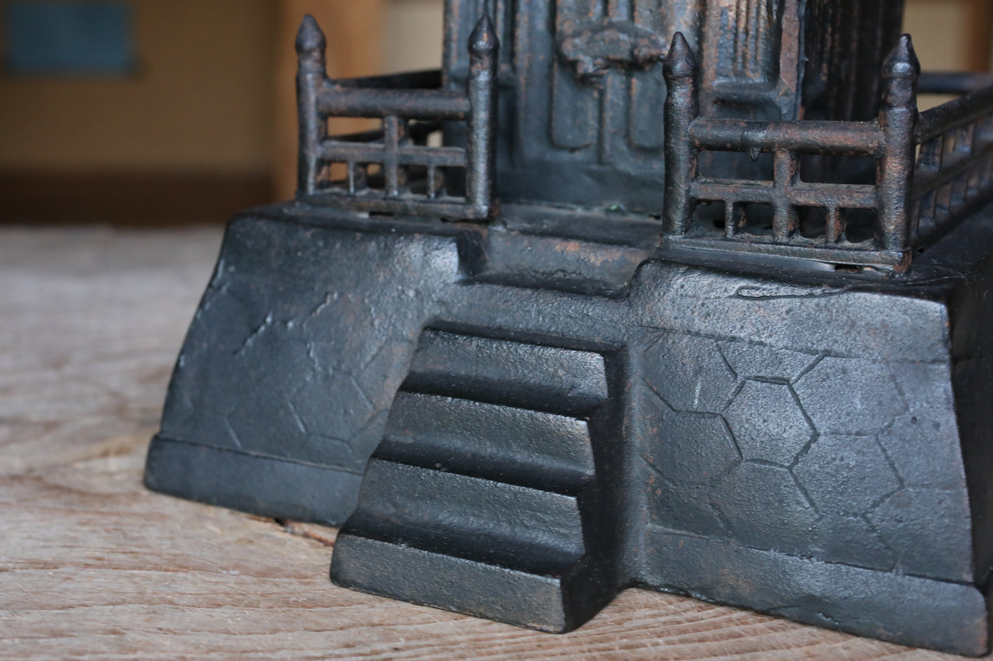 LARGE Japanese vintage cast iron five-storied Pagoda Buddhist architecture Kyoto design, Japanese metal interior H31.5×7.9in/H80×20cm