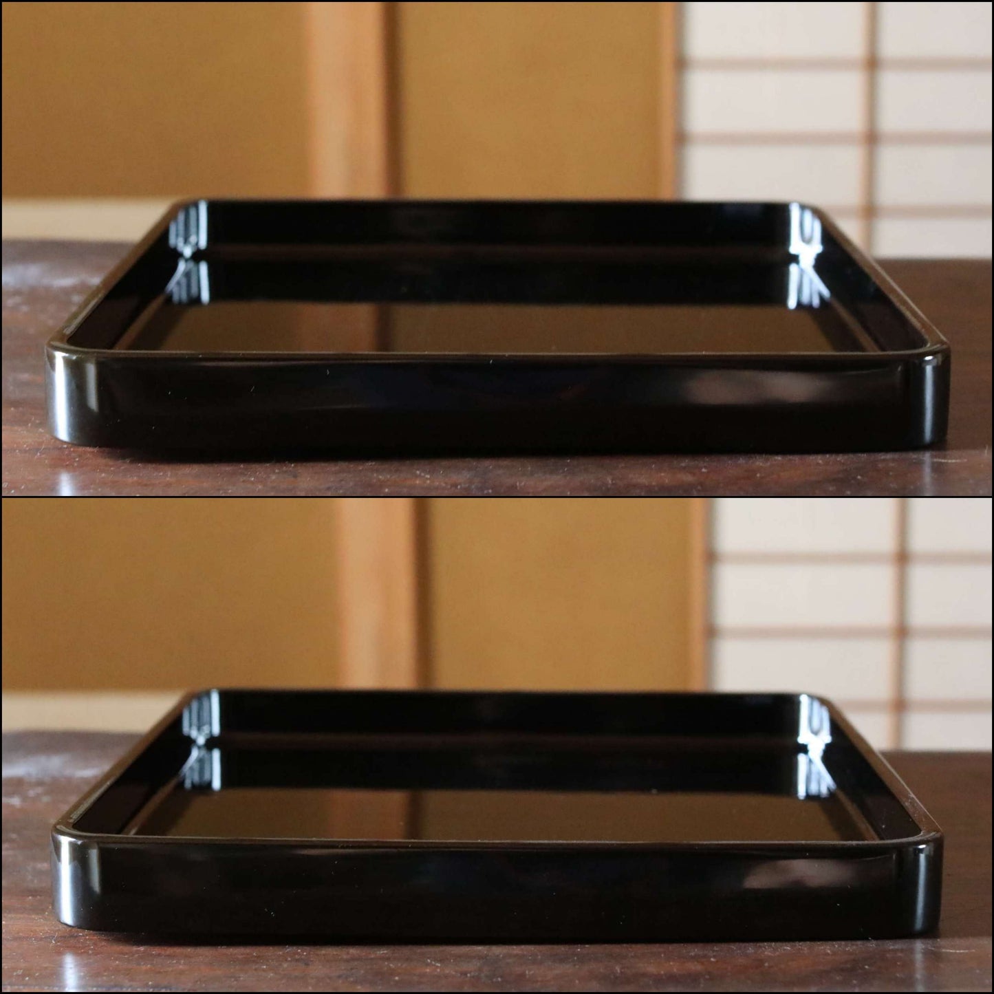 Japanese Urushi Lacquer Tray, 1920s Obon Tea Ceremony Ozen (14.4x14.4in)