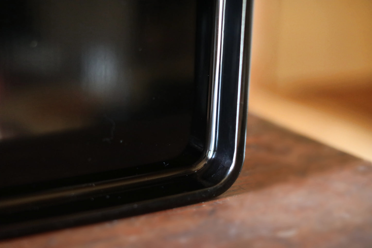 Japanese 1920s black URUSHI lacquer square tray OBON red urushi wooden tableware Tea ceremony OZEN 14.4×14.4in/36.5×36.5cm