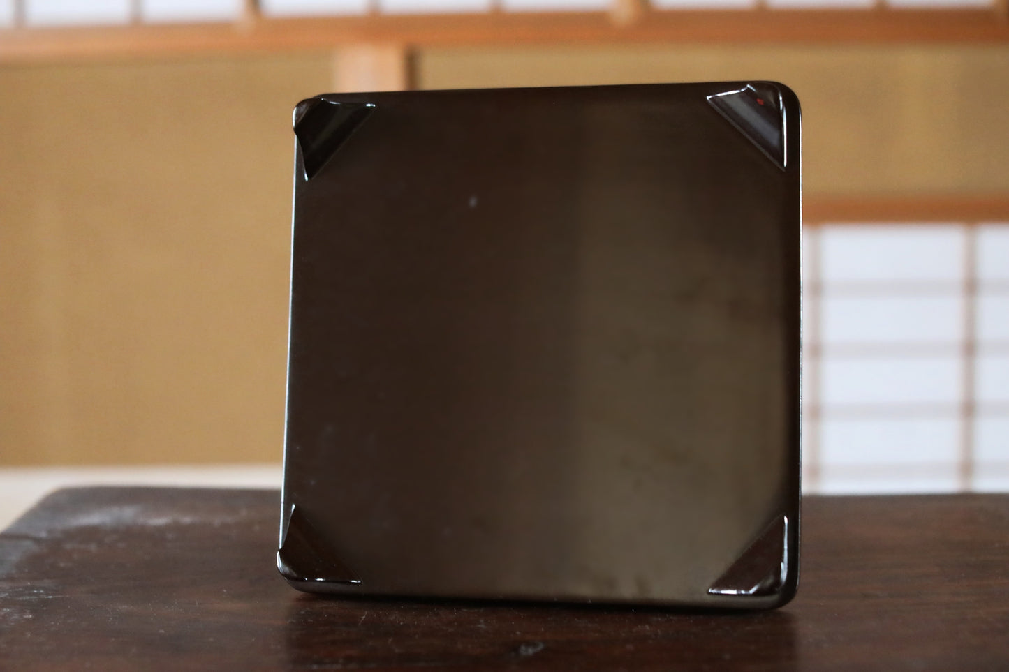 Japanese vintage Urushi Lacquer wooden tray with MAKIE gold little birds Ozen/Obon/ with low legs Japanese furniture 1960s 9.4in/24cm