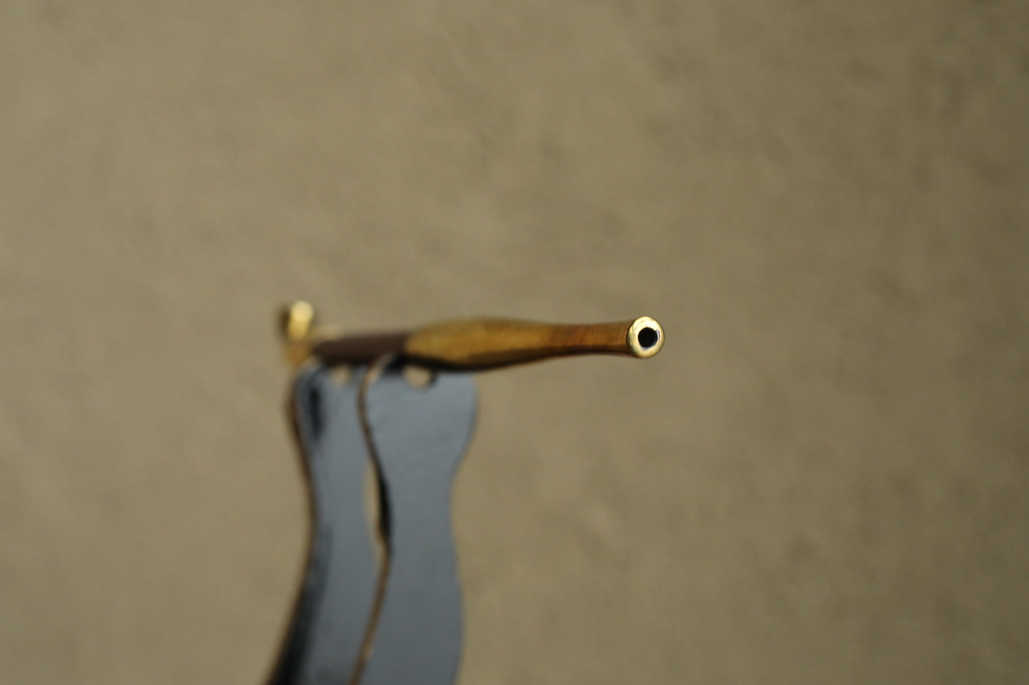 Pipe- Japanese vintage tobacco smoking bamboo and brass gold/Box (7.8in/19.8cm)