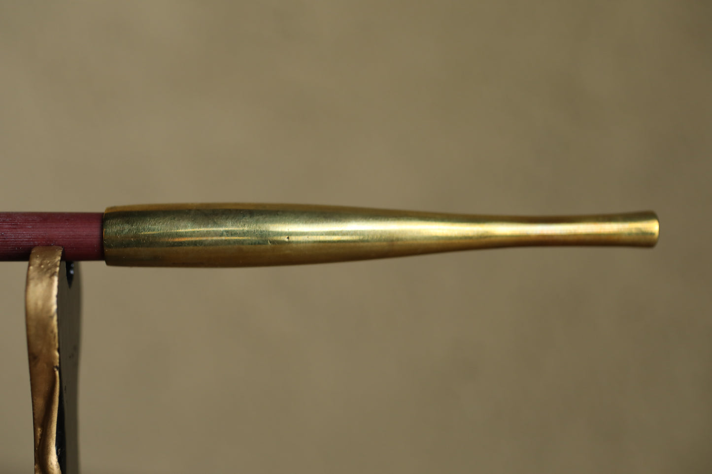 Pipe- Japanese vintage tobacco smoking bamboo and brass gold/Box (7.8in/19.8cm)