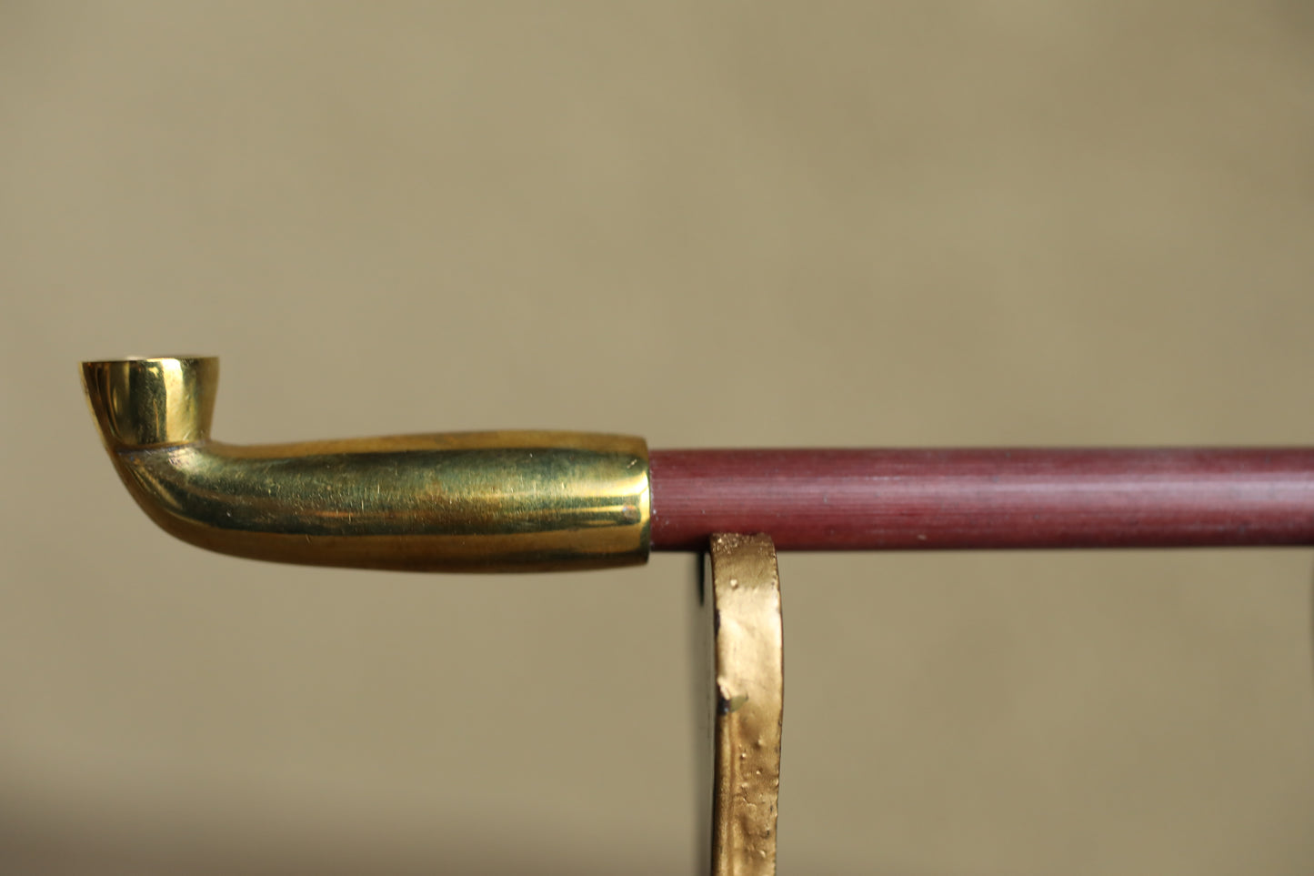 Pipe- Japanese vintage tobacco smoking bamboo and brass gold/Box (7.8in/19.8cm)