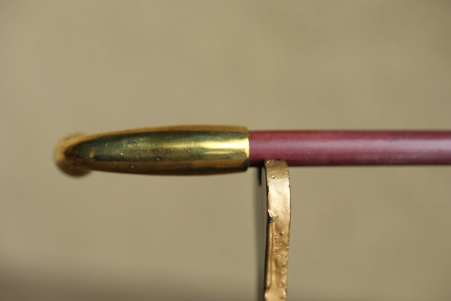 Pipe- Japanese vintage tobacco smoking bamboo and brass gold/Box (7.8in/19.8cm)