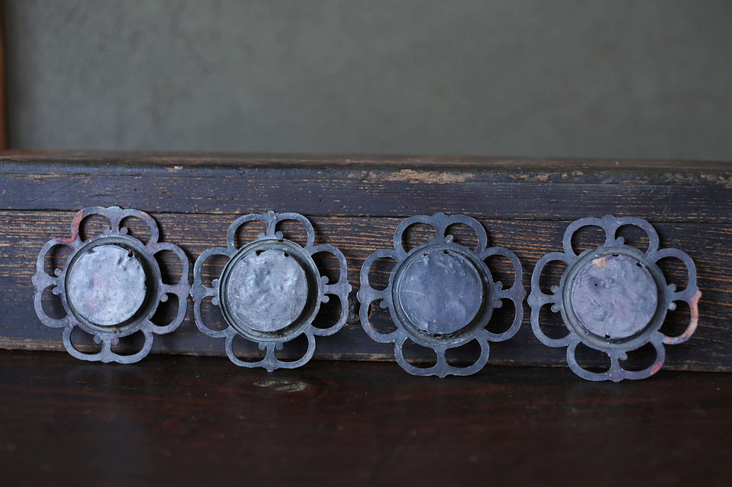 Antique Bronze FUSUMA Handles (Set of 4) - Japanese Sliding Door Hardware