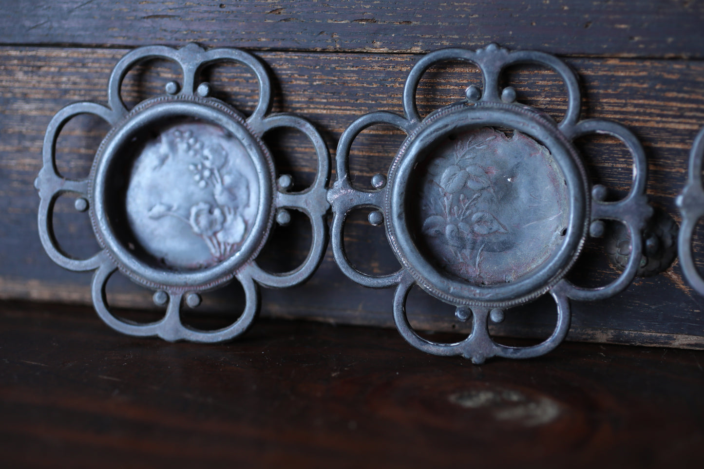 Antique Bronze FUSUMA Handles (Set of 4) - Japanese Sliding Door Hardware