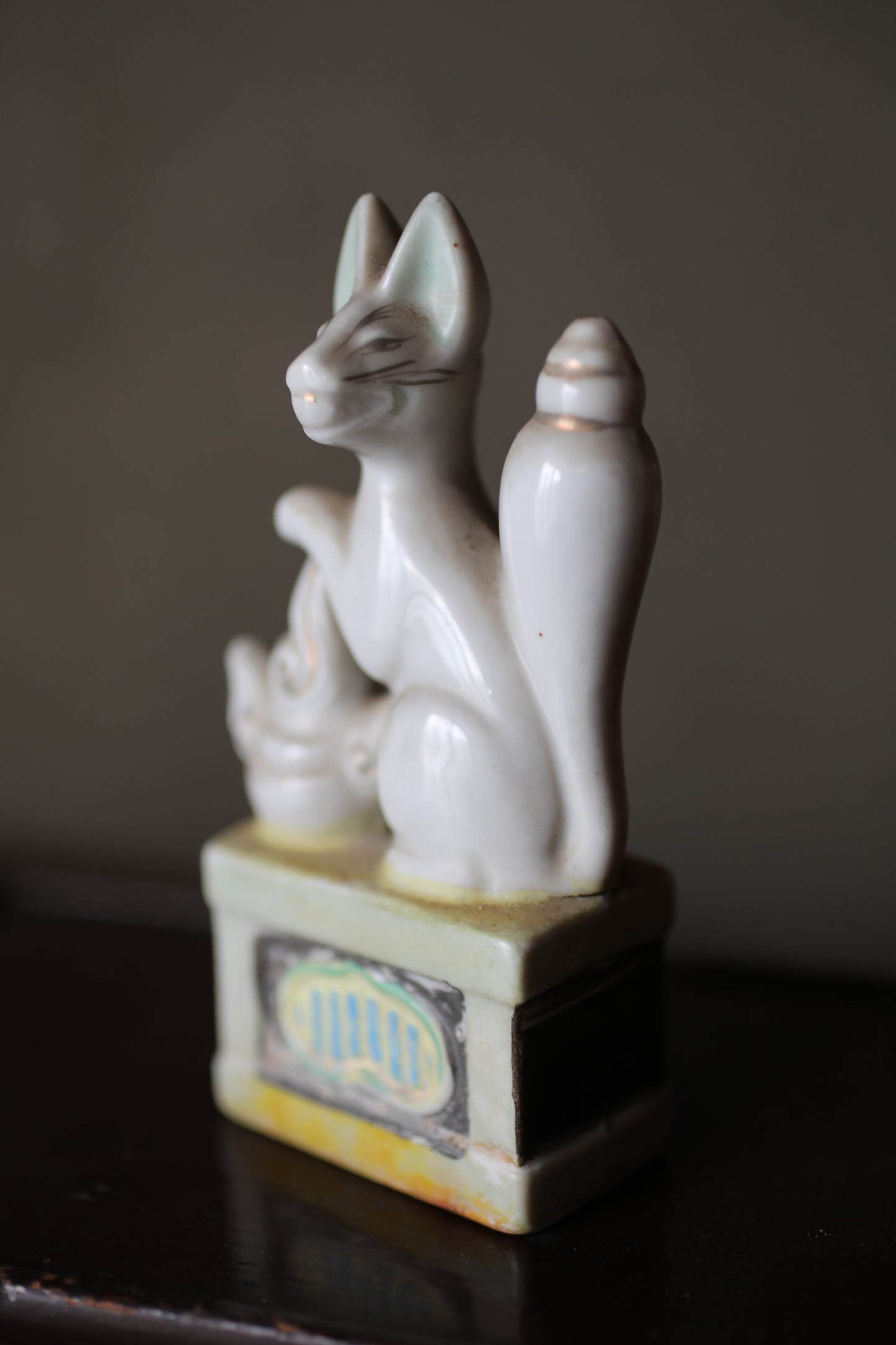 Vintage Japanese Porcelain Kitsune Fox Dolls, Shinto Shrine Altar Art