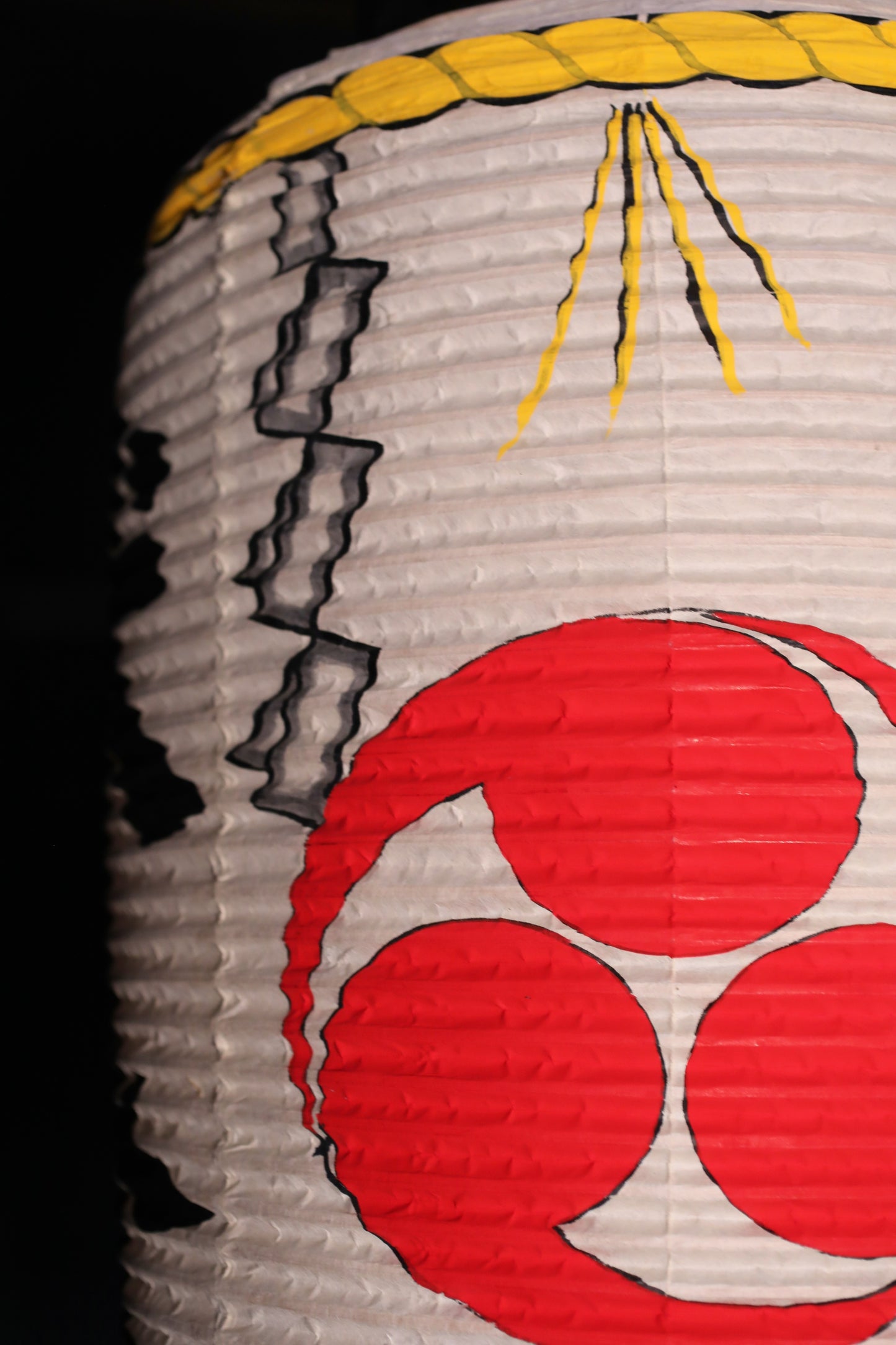 BIG! RARE! Japanese vintage hanging paper lantern Candle holder for the shrine temple Light offered to God "chouchin" H27.2in/H69cm