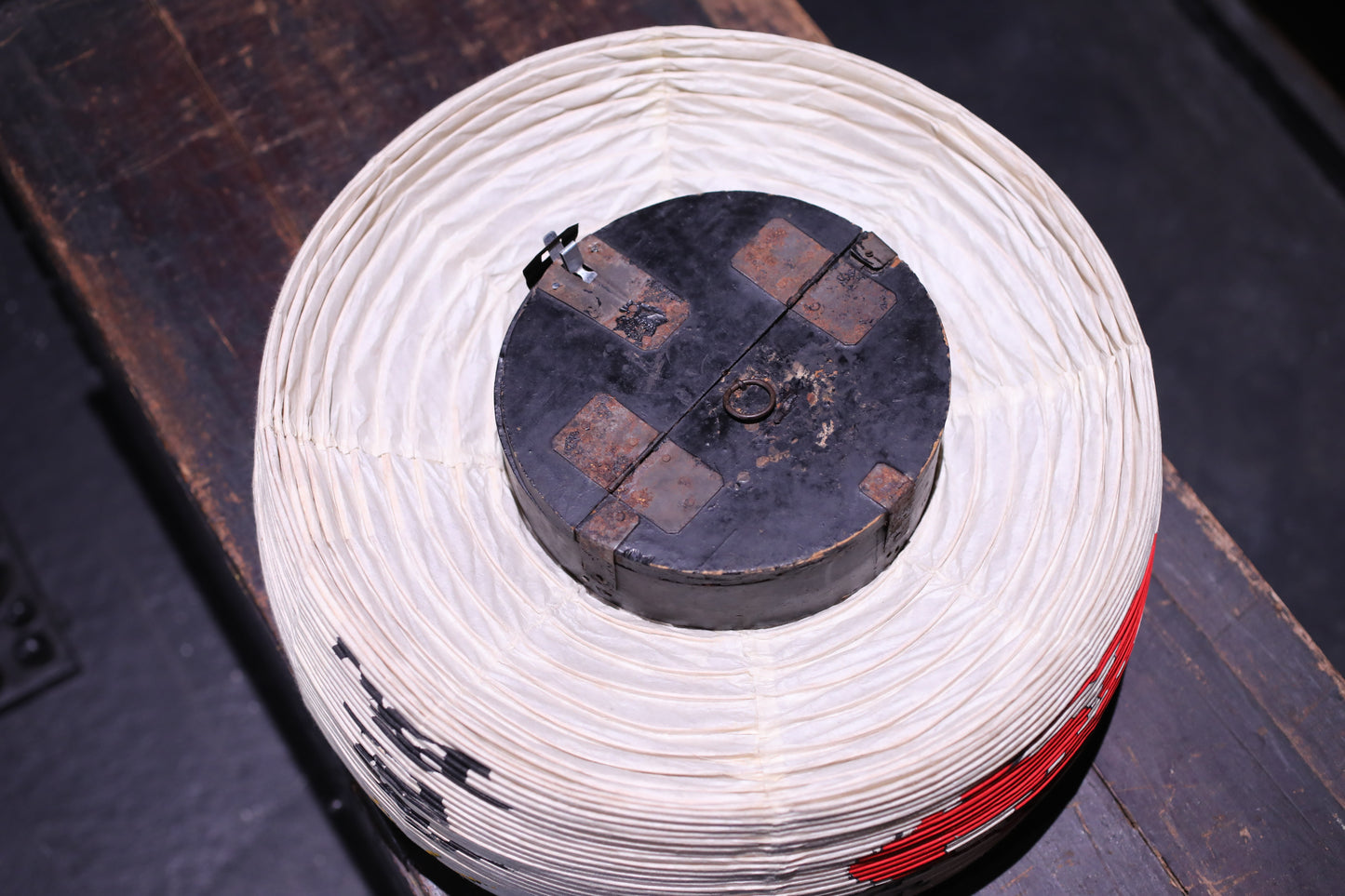 BIG! RARE! Japanese vintage hanging paper lantern Candle holder for the shrine temple Light offered to God "chouchin" H27.2in/H69cm