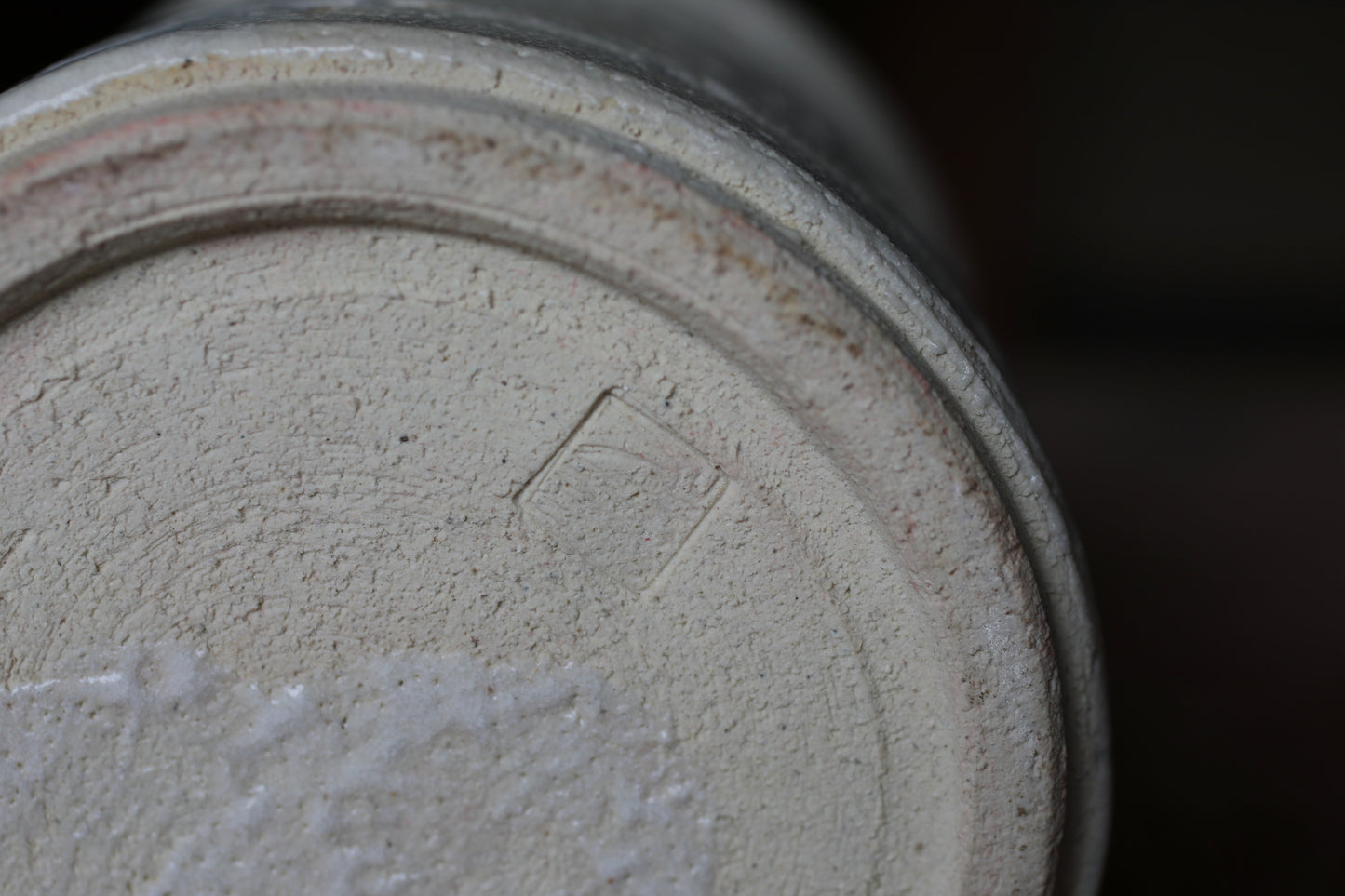 Japanese vintage Mizusashi jar with Two types of lids ceramic kiln craft For Tea ceremony "Shino" with signed W5.4in/W13.8cm