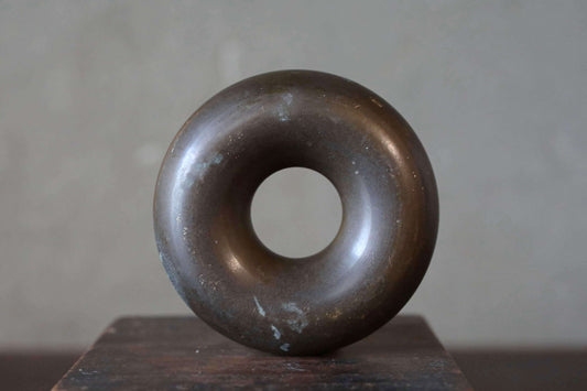 Japanese vintage bronze Old small bell for horses ornament Suzu 1960s Metal craft Paper weight 2.6×0.9in/6.5×2.3cm
