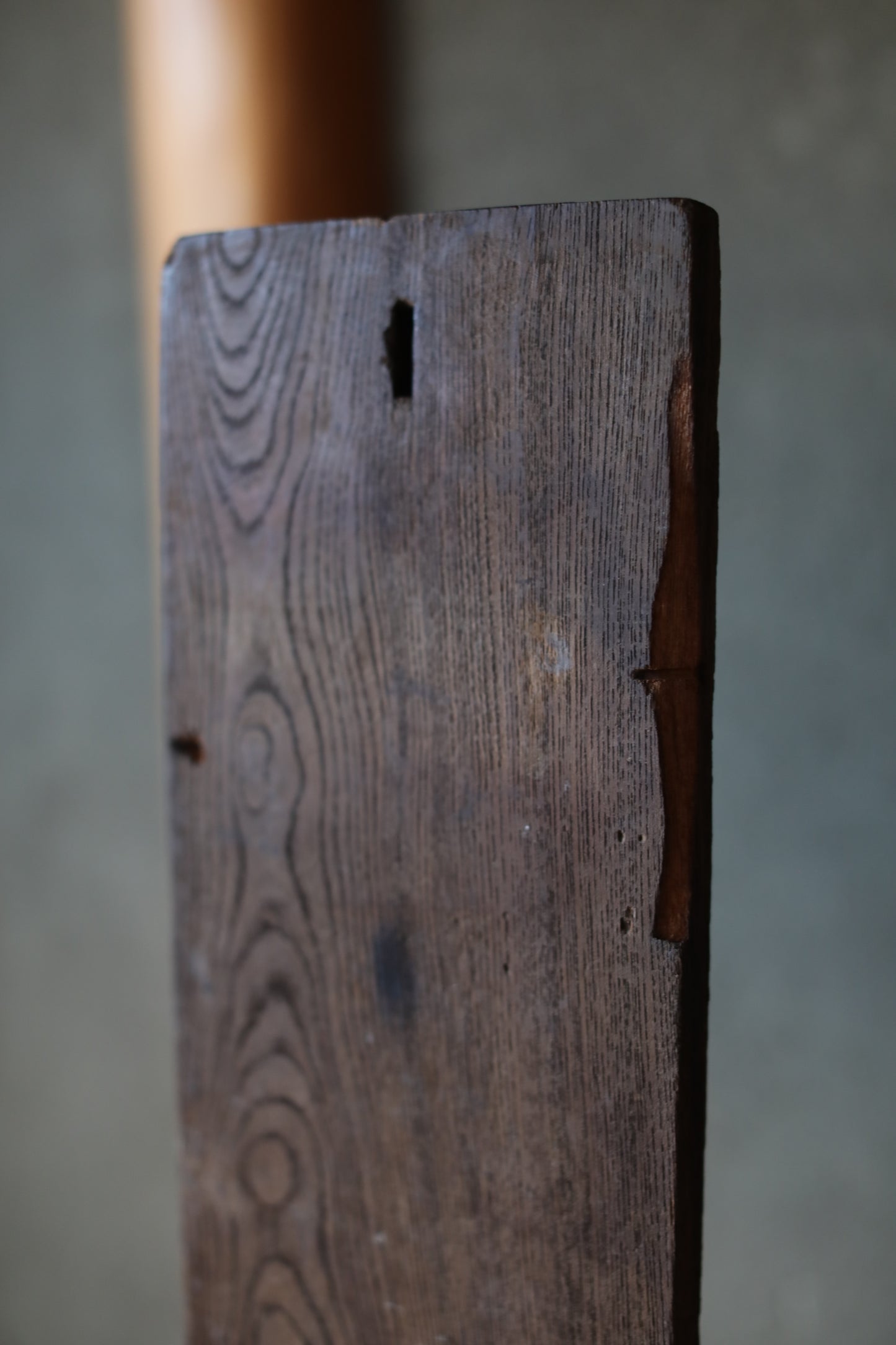 Antique Japanese Fireman Signboard, Kanji Calligraphy, Wood Carved Symbol