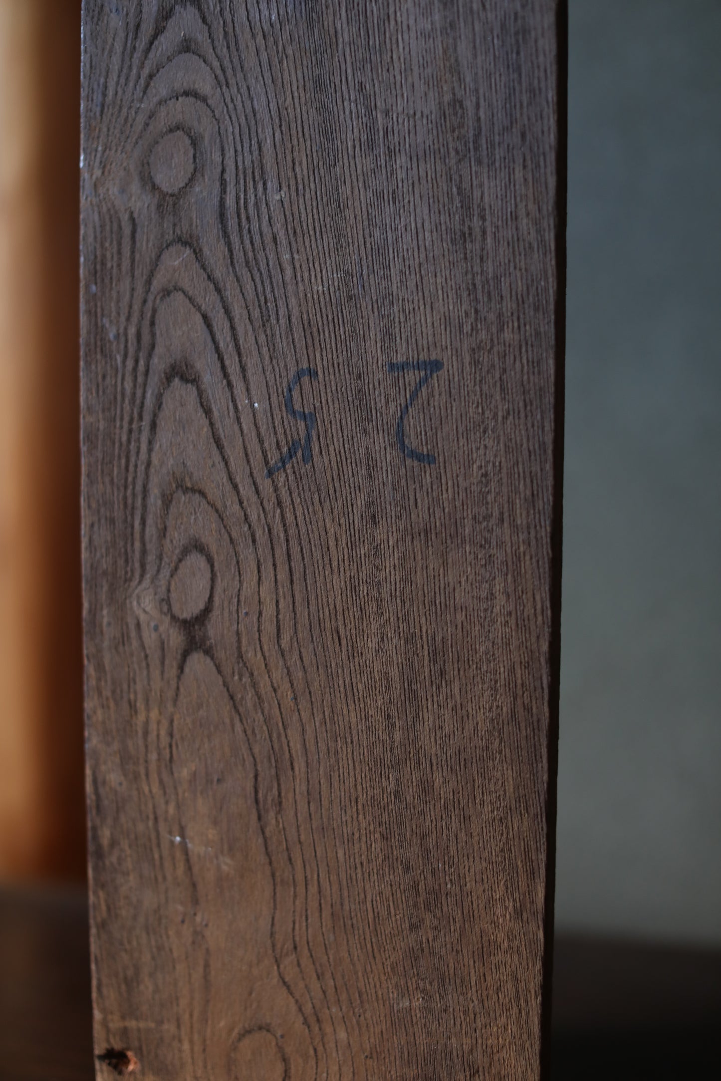 Antique Japanese Fireman Signboard, Kanji Calligraphy, Wood Carved Symbol