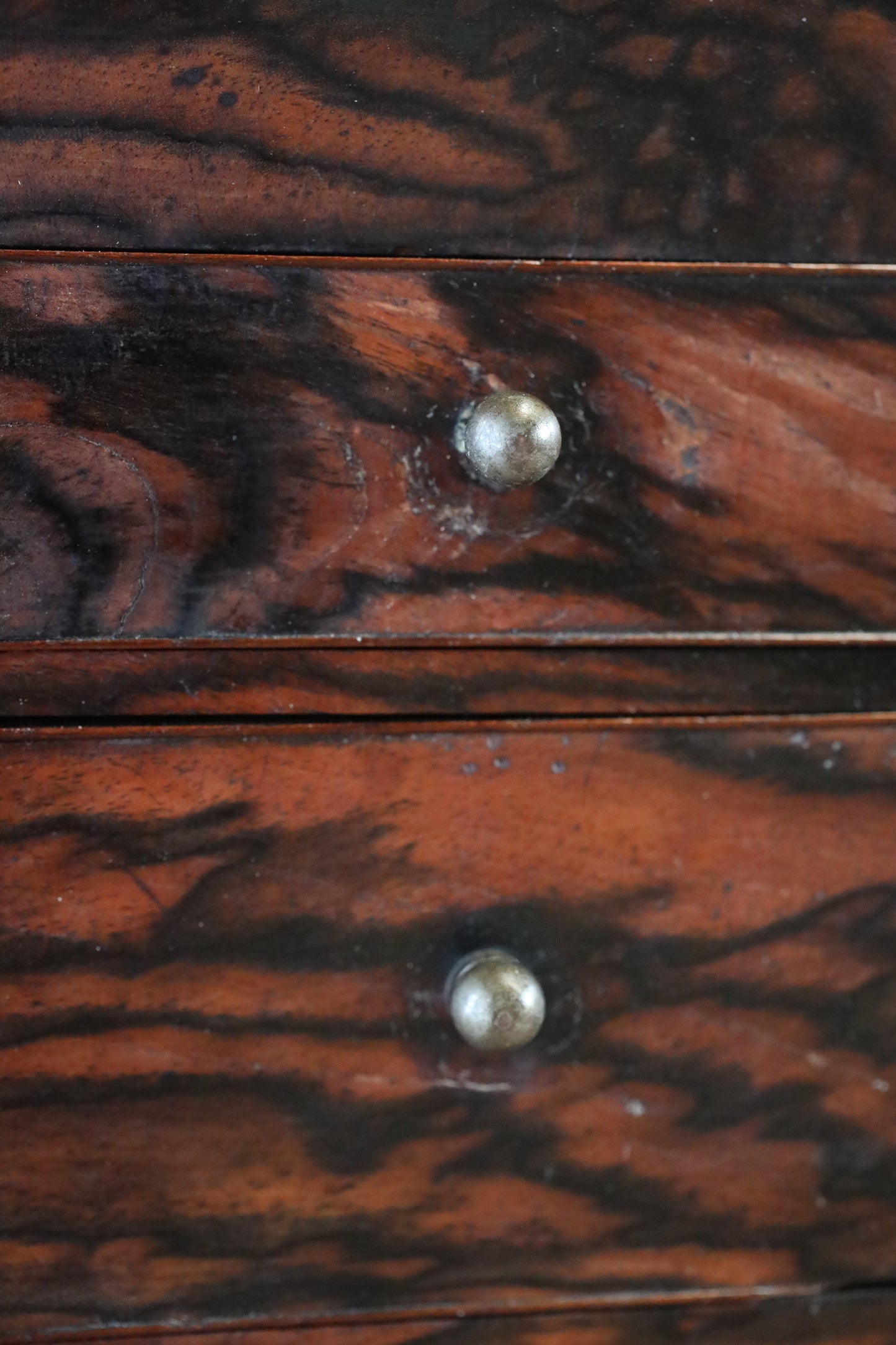 Japanese vintage 1930s furniture Small lacquer Chest of drawers "tansu" Black woodgrain pattern for sawing drawer H10×W12.9in /H25.5×32.8cm
