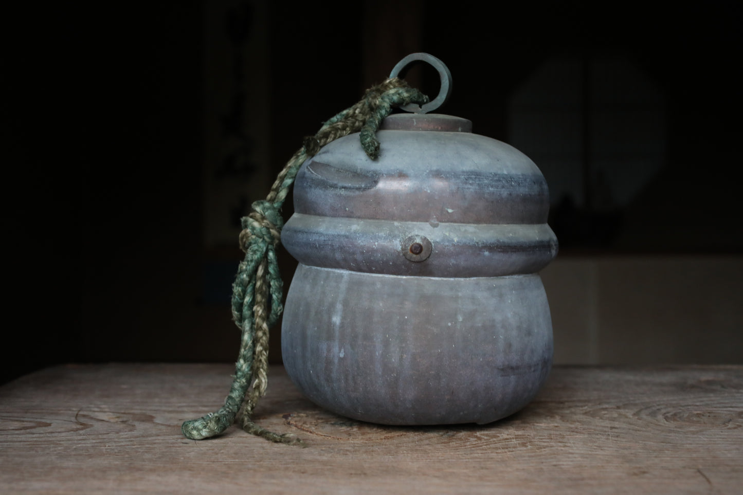 Antique Bronze Shinto Shrine Bell, Japanese Hanging Temple Bell, 1900s