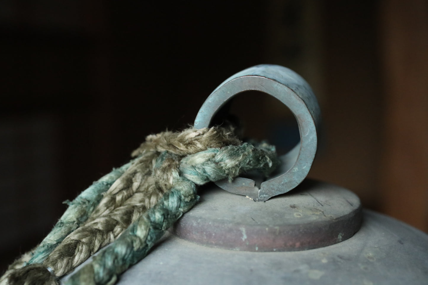 Antique Bronze Shinto Shrine Bell, Japanese Hanging Temple Bell, 1900s