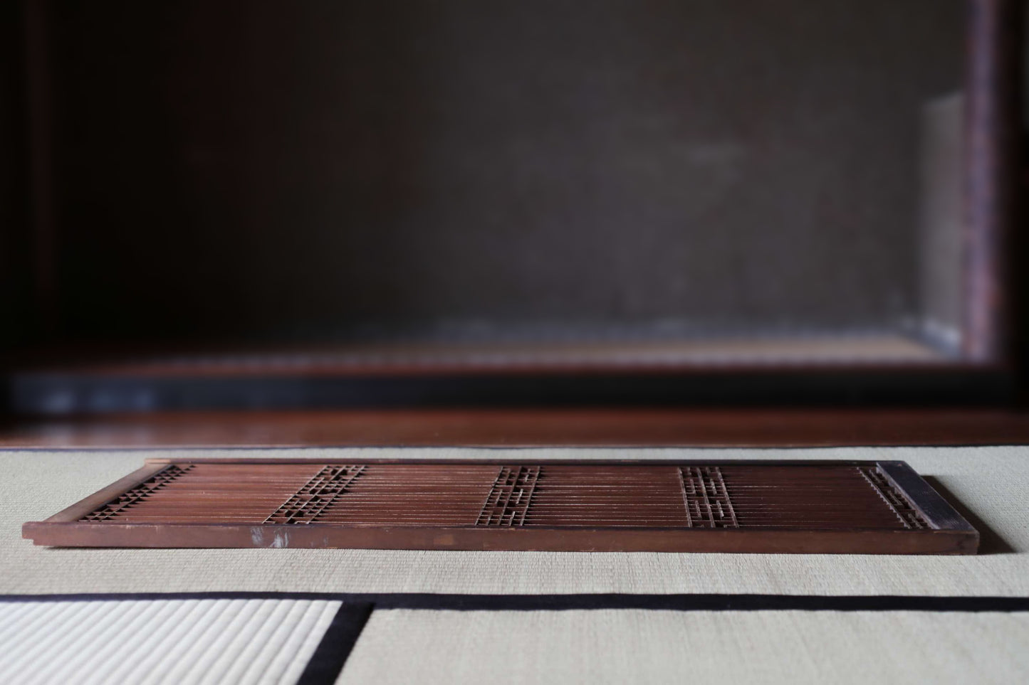 Japanese Furniture antique interior architectural screen,"kumiko, wooden framework" for a sliding screen, shoji, H38.8×17.1in/H98.5×43.5cm