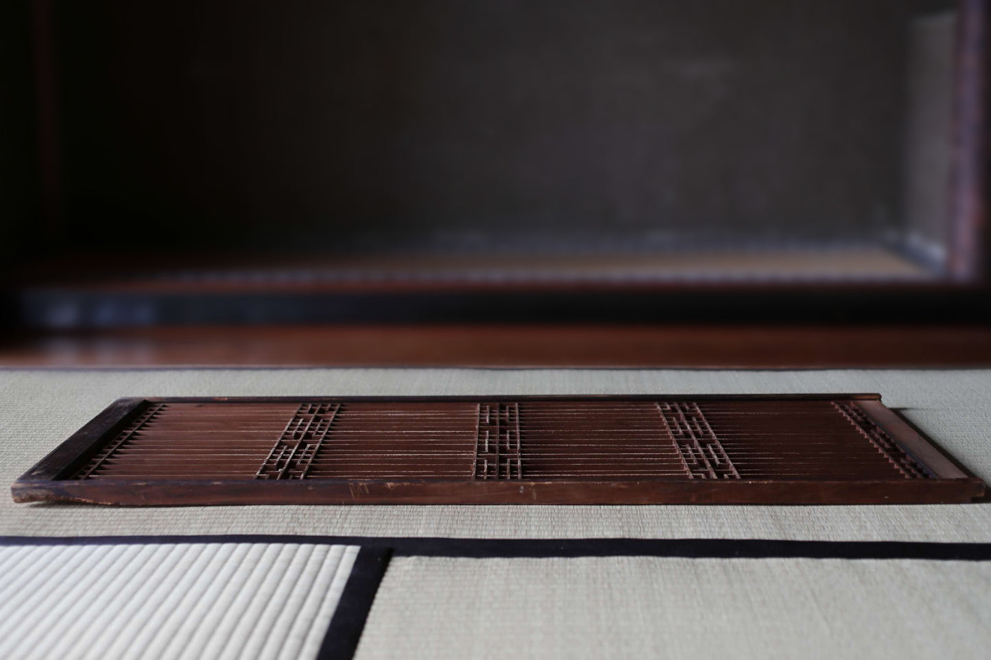 Japanese Furniture antique interior architectural screen,"kumiko, wooden framework" for a sliding screen, shoji, H38.8×17.1in/H98.5×43.5cm