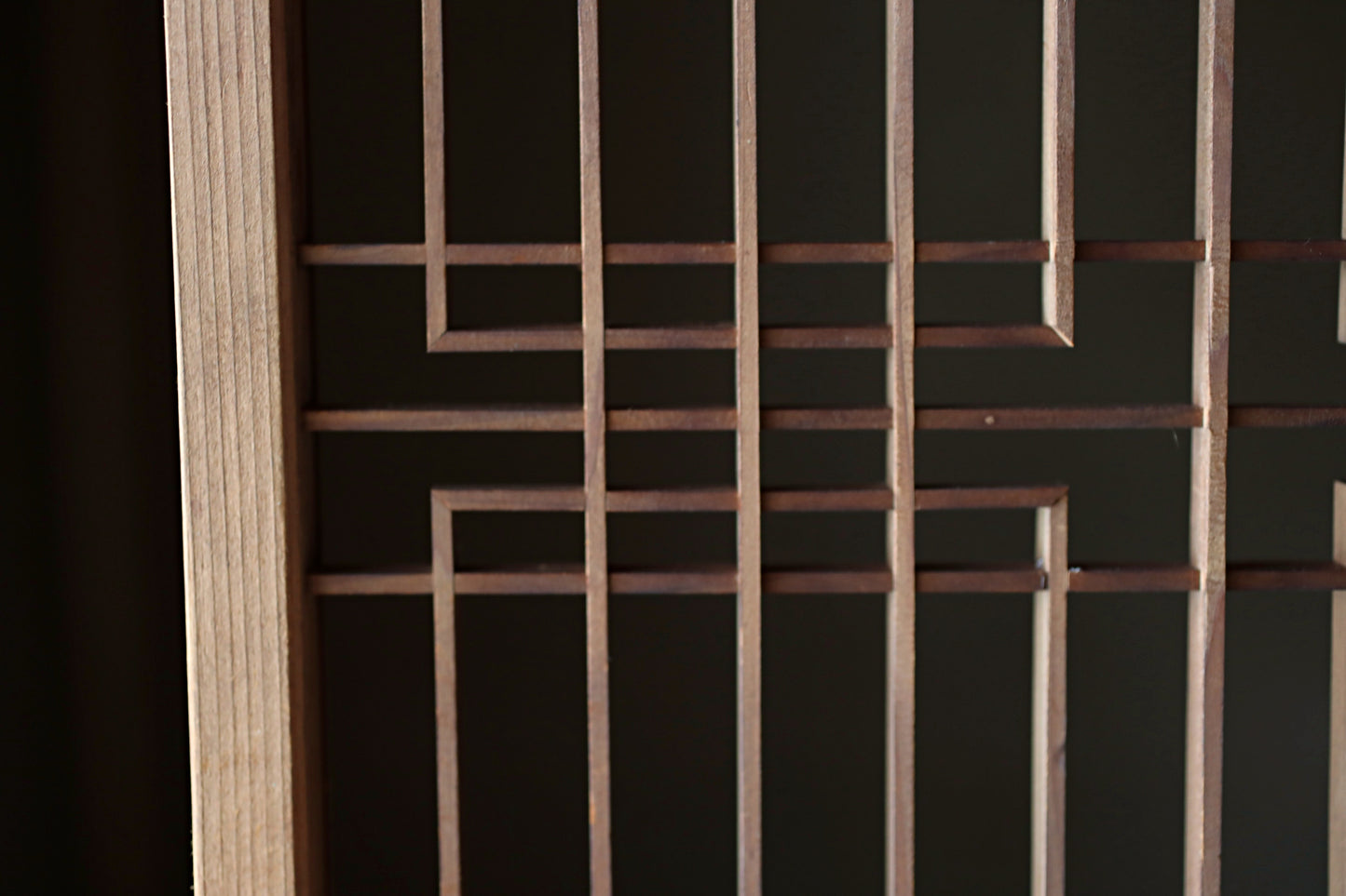 Japanese Furniture antique interior architectural screen,"kumiko, wooden framework" for a sliding screen, shoji, H38.8×17.1in/H98.5×43.5cm