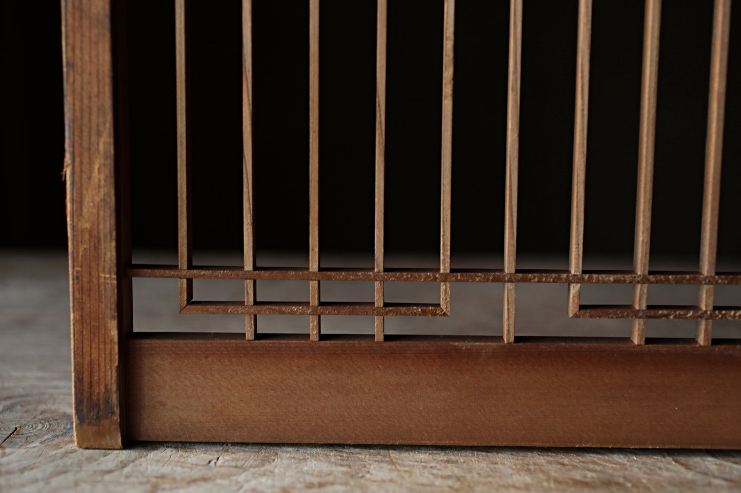 Japanese Furniture antique interior architectural screen,"kumiko, wooden framework" for a sliding screen, shoji, H38.8×17.1in/H98.5×43.5cm