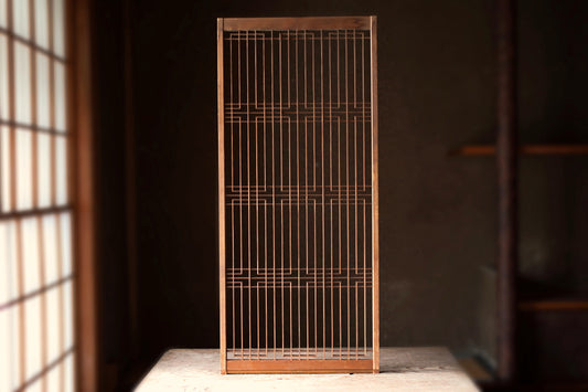 Japanese Furniture antique interior architectural screen,"kumiko, wooden framework" for a sliding screen, shoji, H38.8×17.1in/H98.5×43.5cm