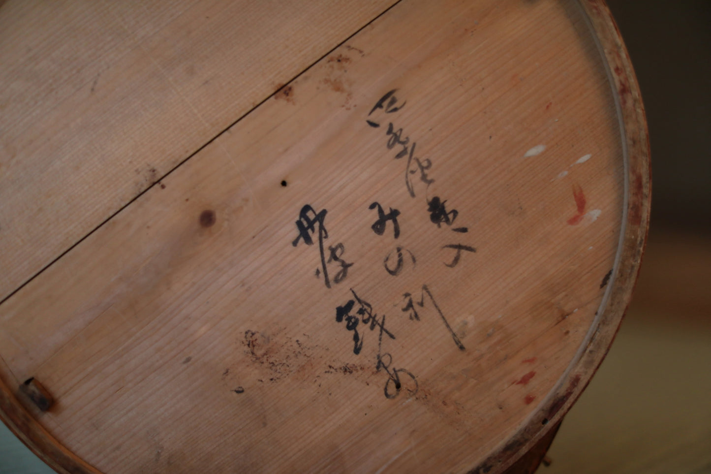 Japanese furniture antique 1800s large lantern cylinder made of brown urushi wood paper lamp shade candle holder ANDON H31.5in/H80.5cm